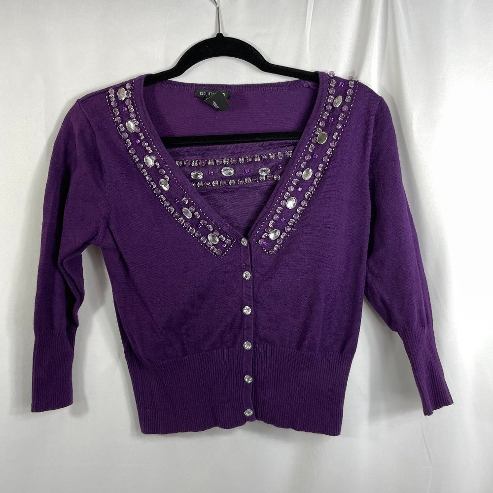 Cropped Bling cardigan with matching tube top Junior size Medium